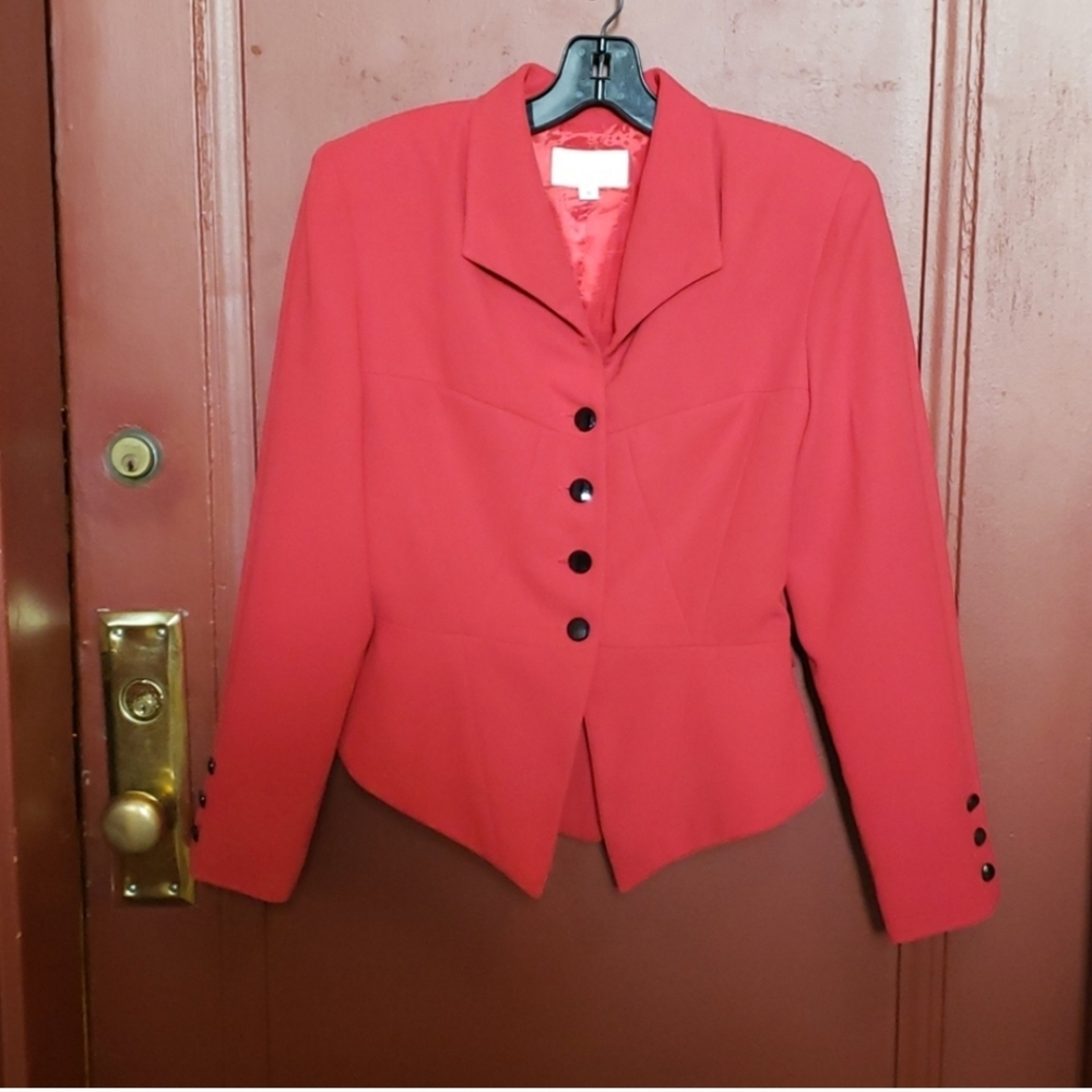 Cache Longsleeve Button Down Red Blazer/Cardigan … - image 2